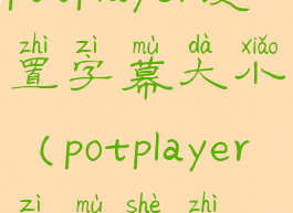 potplayer设置字幕大小(potplayer字幕设置)