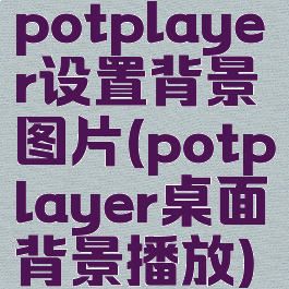 potplayer设置背景图片(potplayer桌面背景播放)