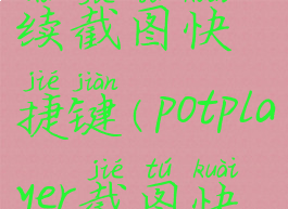 potplayer连续截图快捷键(potplayer截图快捷键设置)