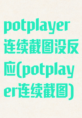 potplayer连续截图没反应(potplayer连续截图)