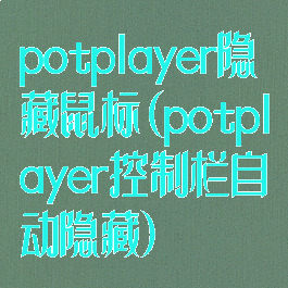 potplayer隐藏鼠标(potplayer控制栏自动隐藏)