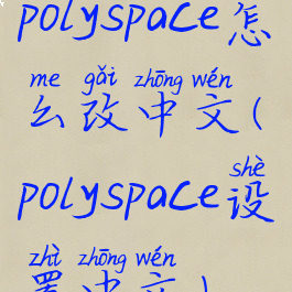 polyspace怎么改中文(polyspace设置中文)