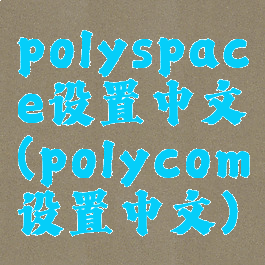 polyspace设置中文(polycom设置中文)