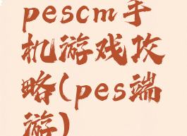 pescm手机游戏攻略(pes端游)