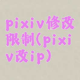 pixiv修改限制(pixiv改ip)