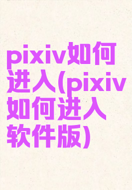 pixiv如何进入(pixiv如何进入软件版)