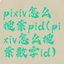 pixiv怎么搜索pid(pixiv怎么搜索数字id)