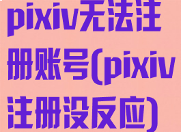 pixiv无法注册账号(pixiv注册没反应)