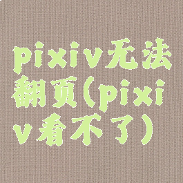 pixiv无法翻页(pixiv看不了)