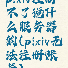 pixiv注册不了说什么服务器的(pixiv无法注册账号)