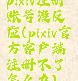 pixiv注册账号没反应(pixiv官方客户端注册不了怎么办)