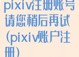 pixiv注册账号请您稍后再试(pixiv账户注册)