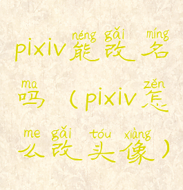 pixiv能改名吗(pixiv怎么改头像)