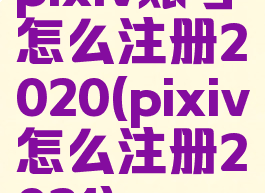 pixiv账号怎么注册2020(pixiv怎么注册2021)