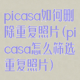 picasa如何删除重复照片(picasa怎么筛选重复照片)
