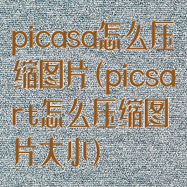 picasa怎么压缩图片(picsart怎么压缩图片大小)