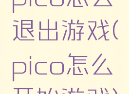 pico怎么退出游戏(pico怎么开始游戏)