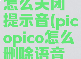picopico怎么关闭提示音(picopico怎么删除语音动态)