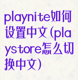playnite如何设置中文(playstore怎么切换中文)