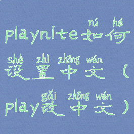 playnite如何设置中文(play改中文)