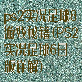 ps2实况足球8游戏秘籍(PS2实况足球6日版详解)