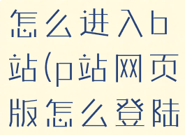 p站网页版怎么进入b站(p站网页版怎么登陆)