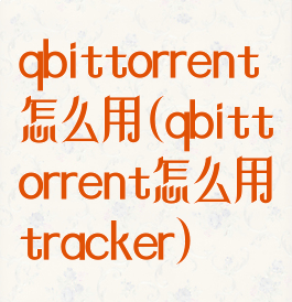 qbittorrent怎么用(qbittorrent怎么用tracker)