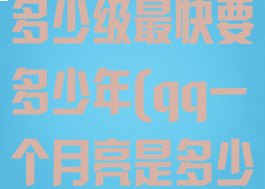 qq一个月亮多少级最快要多少年(qq一个月亮是多少级)