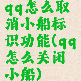 qq怎么取消小船标识功能(qq怎么关闭小船)