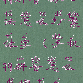 qq拼音输入法怎么打繁体字(手机qq拼音怎么打繁体字)