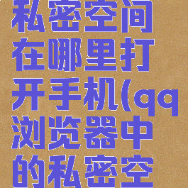 qq浏览器私密空间在哪里打开手机(qq浏览器中的私密空间在哪)