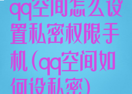 qq空间怎么设置私密权限手机(qq空间如何设私密)