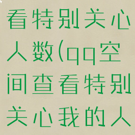 qq空间查看特别关心人数(qq空间查看特别关心我的人)