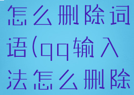 qq输入法怎么删除词语(qq输入法怎么删除常用字)