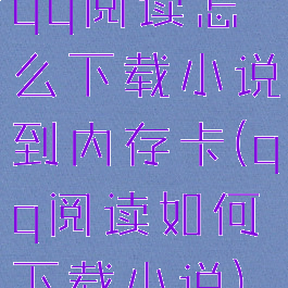 qq阅读怎么下载小说到内存卡(qq阅读如何下载小说)