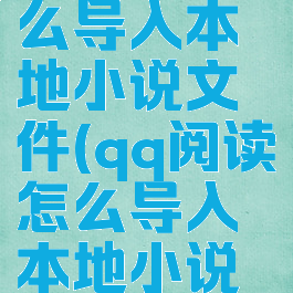 qq阅读怎么导入本地小说文件(qq阅读怎么导入本地小说文件里)