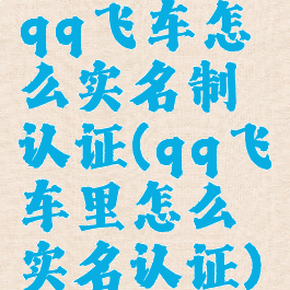 qq飞车怎么实名制认证(qq飞车里怎么实名认证)