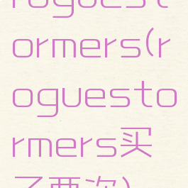 roguestormers(roguestormers买了两次)