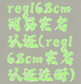reg163cm网易实名认证(reg163cm实名认证注册)