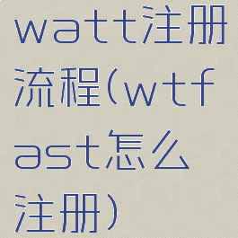 watt注册流程(wtfast怎么注册)