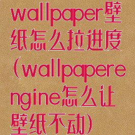 wallpaper壁纸怎么拉进度(wallpaperengine怎么让壁纸不动)