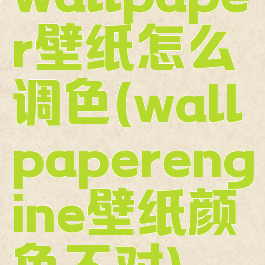 wallpaper壁纸怎么调色(wallpaperengine壁纸颜色不对)