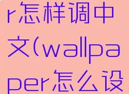 wallpaper怎样调中文(wallpaper怎么设置为中文)