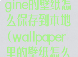 wallpaperengine的壁纸怎么保存到本地(wallpaper里的壁纸怎么保存到本地)