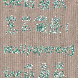 wallpaperengine的壁纸怎么删除(wallpaperengine的壁纸怎么删除)