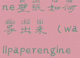 wallpaperengine壁纸如何导出来(wallpaperengine壁纸导出)