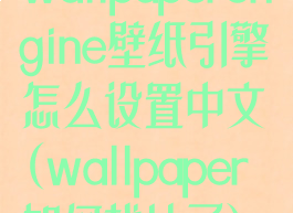 wallpaperengine壁纸引擎怎么设置中文(wallpaper如何找片子)