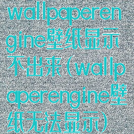 wallpaperengine壁纸显示不出来(wallpaperengine壁纸无法显示)