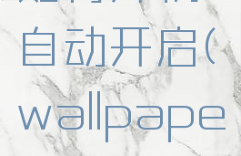 wallpaperengine如何开机自动开启(wallpaperengine自启动设置)