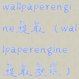 wallpaperengine提取(wallpaperengine提取壁纸)